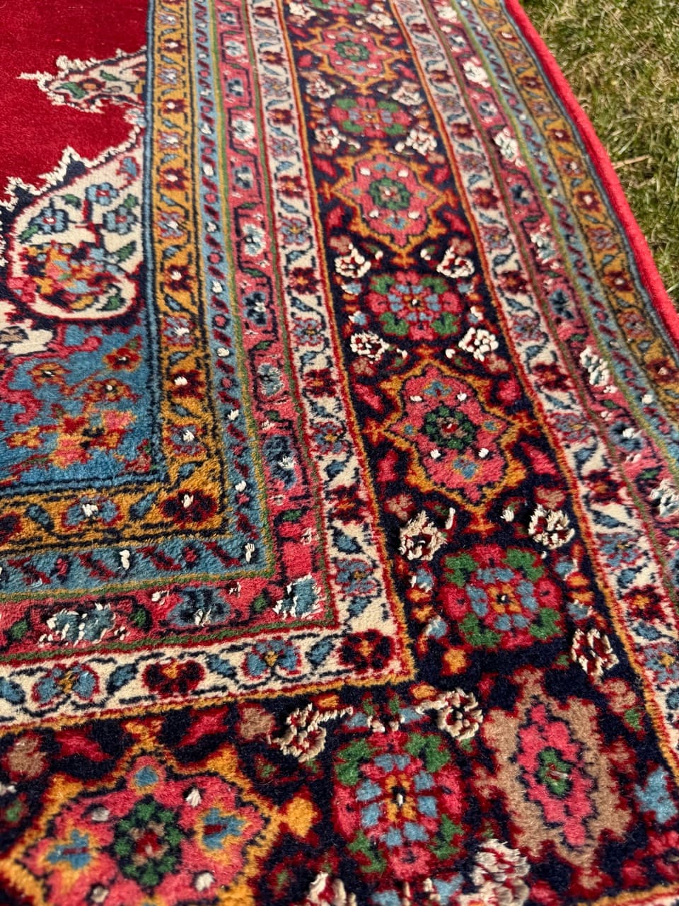 Dywan Keshan 200x123 cm, czerwony, wełna kaszmirowa jedwab, Iran, lata 70. - 297199