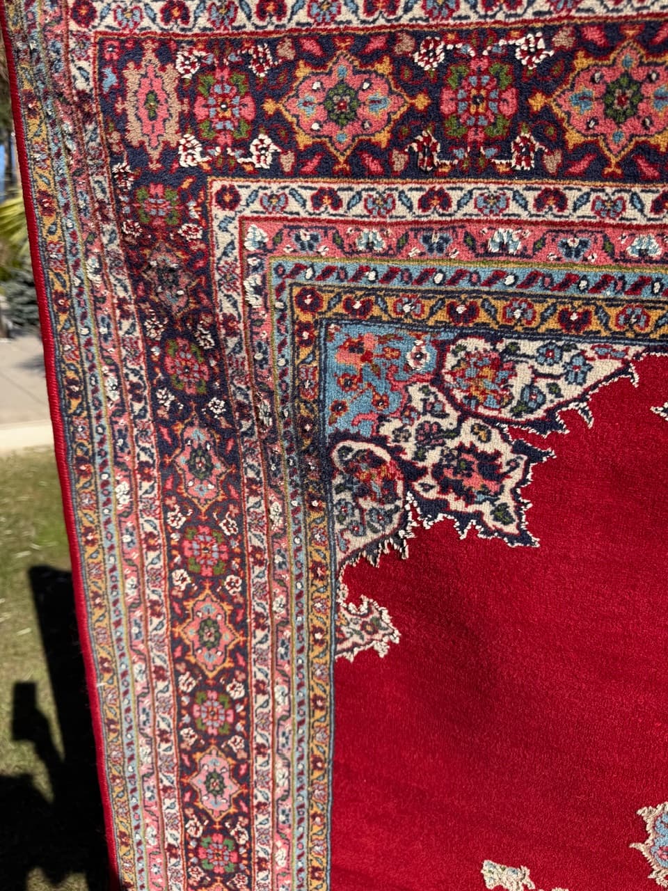 Dywan Keshan 200x123 cm, czerwony, wełna kaszmirowa jedwab, Iran, lata 70. - 297196