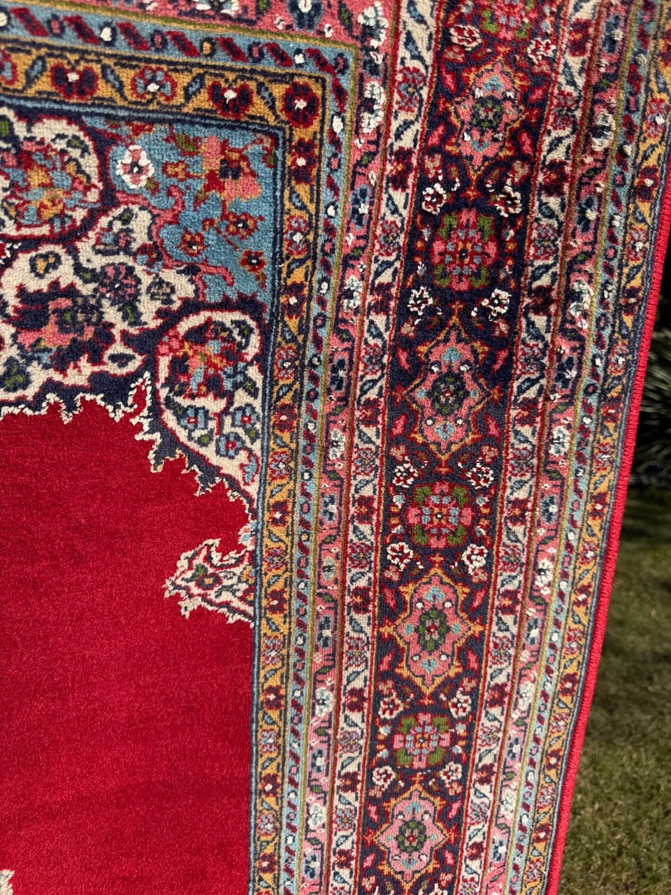 Dywan Keshan 200x123 cm, czerwony, wełna kaszmirowa jedwab, Iran, lata 70. - 297194