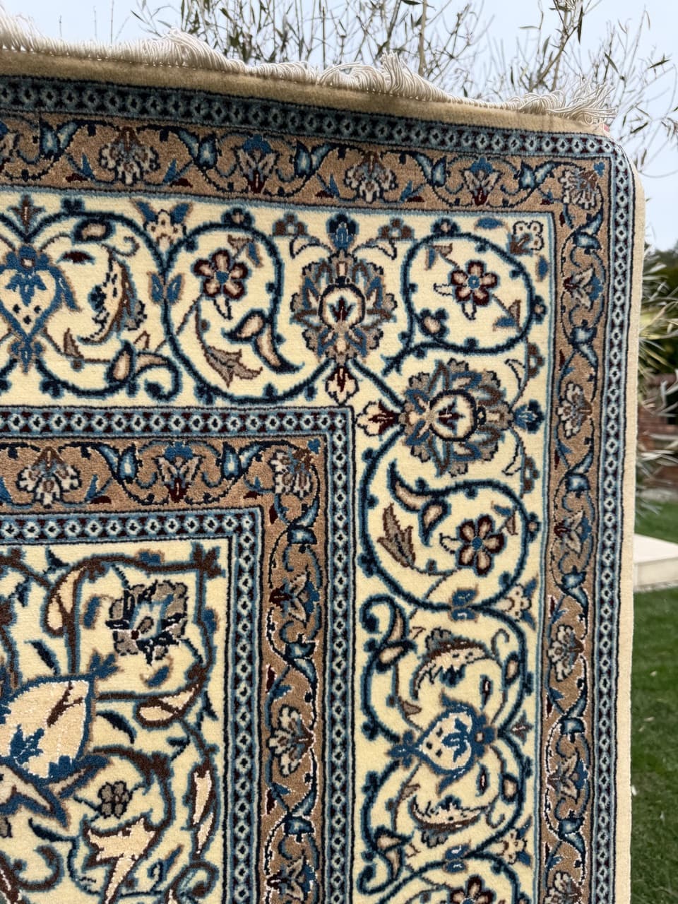 Dywan perski Nain 200x200 cm, zielony, wełna, Iran - 297210