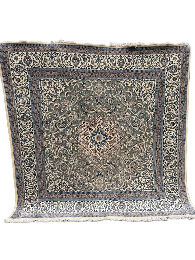 Dywan perski Nain 200x200 cm, zielony, wełna, Iran - WYMIARY