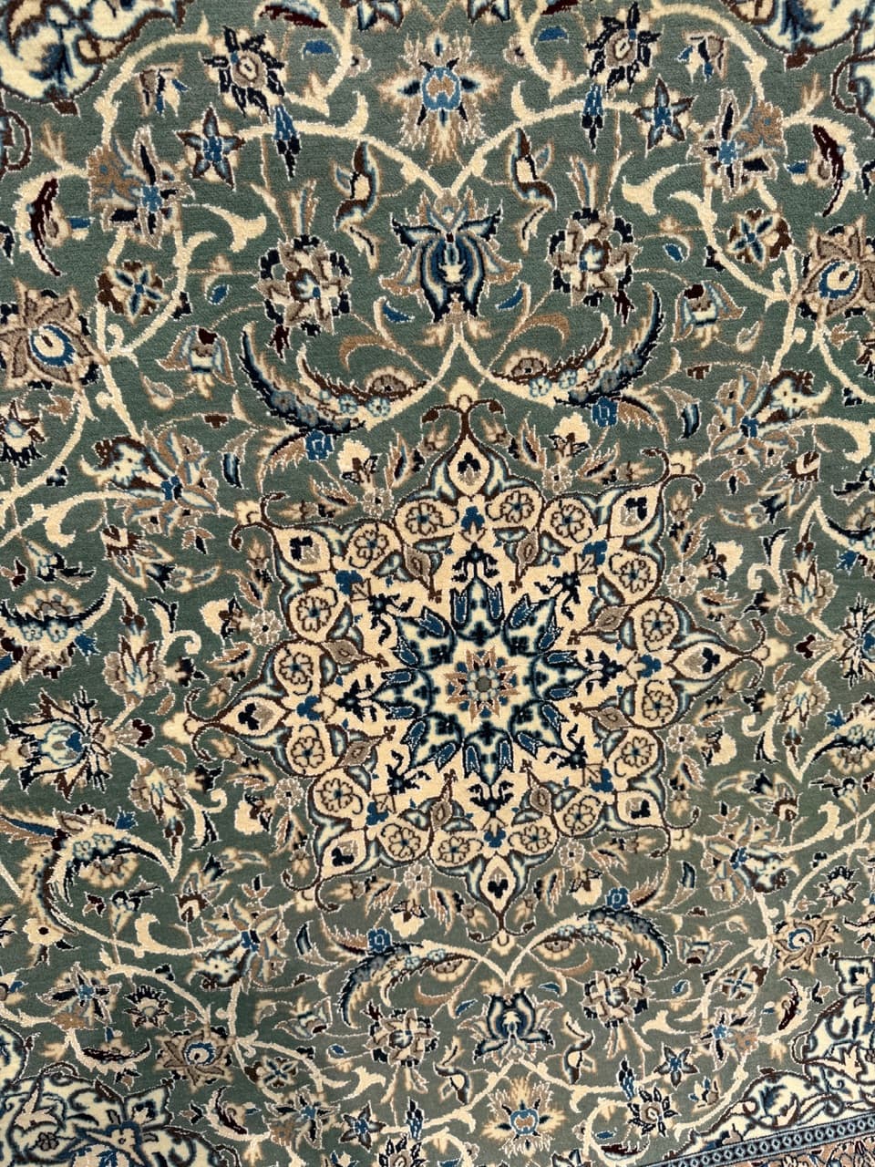 Dywan perski Nain 200x200 cm, zielony, wełna, Iran - 297208