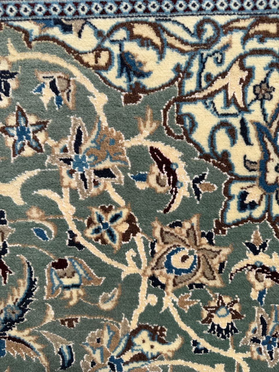 Dywan perski Nain 200x200 cm, zielony, wełna, Iran - 297209