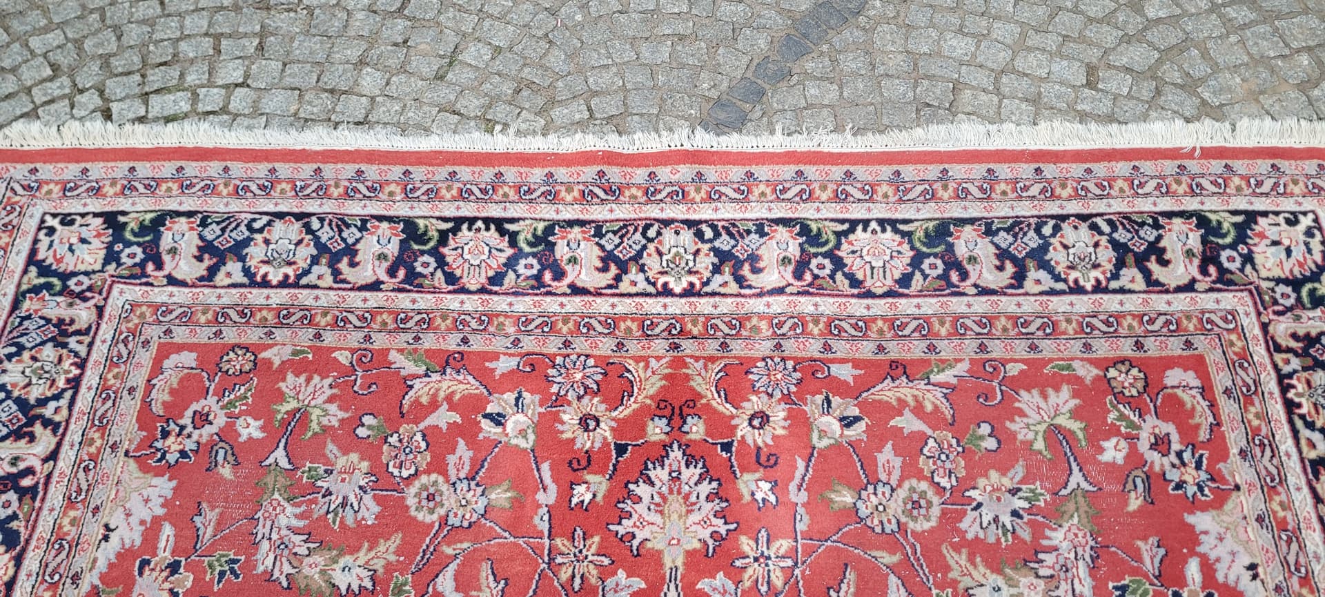 Dywan Indo Keshan 240x365 cm, czerwony, wełna bawełna, Indie - 297424