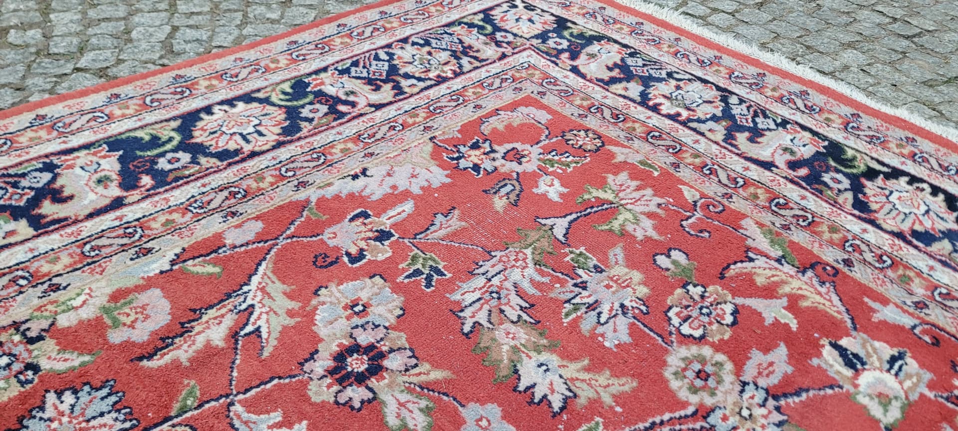 Dywan Indo Keshan 240x365 cm, czerwony, wełna bawełna, Indie - 297420