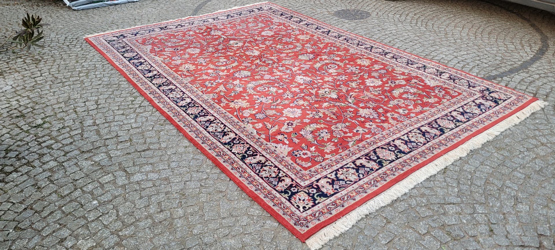 Dywan Indo Keshan 240x365 cm, czerwony, wełna bawełna, Indie - 297427