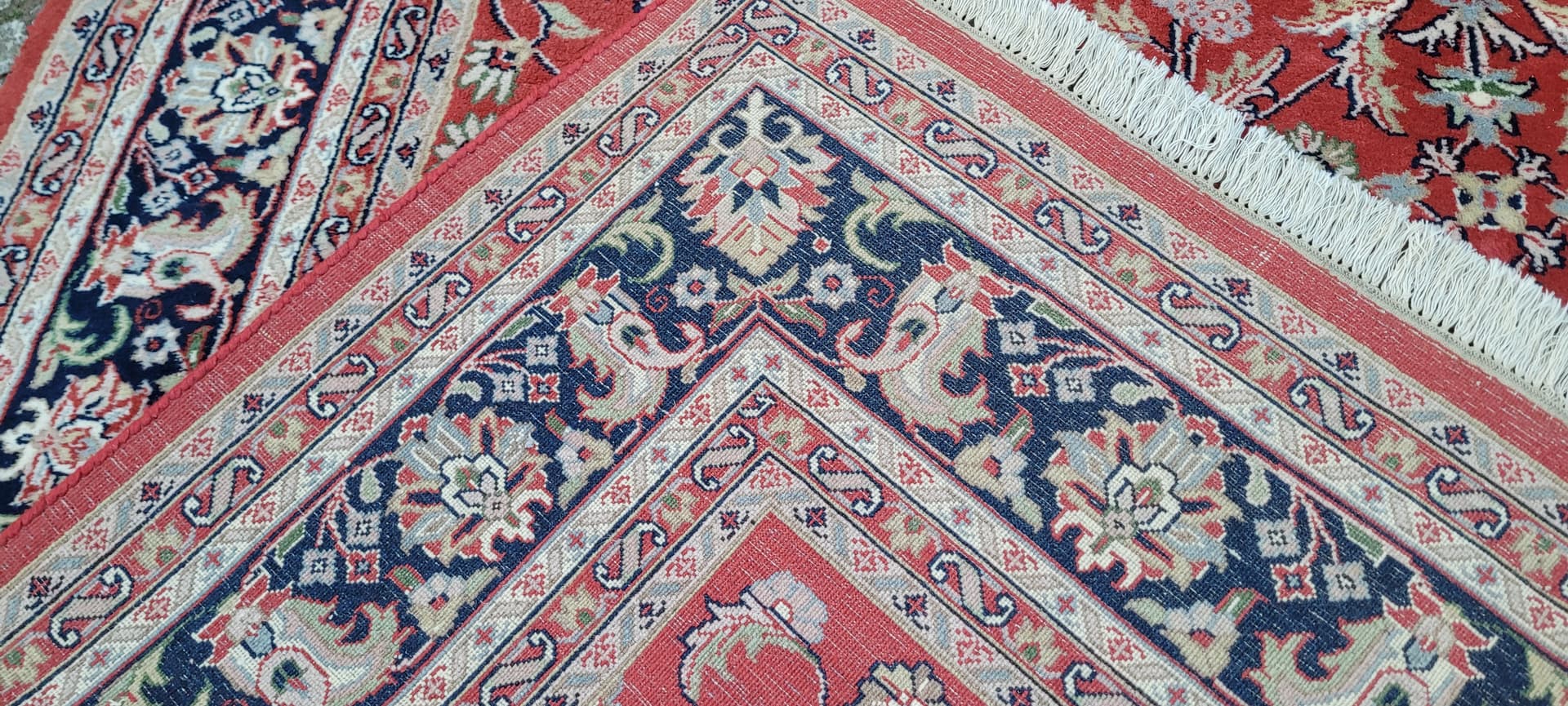 Dywan Indo Keshan 240x365 cm, czerwony, wełna bawełna, Indie - 297432