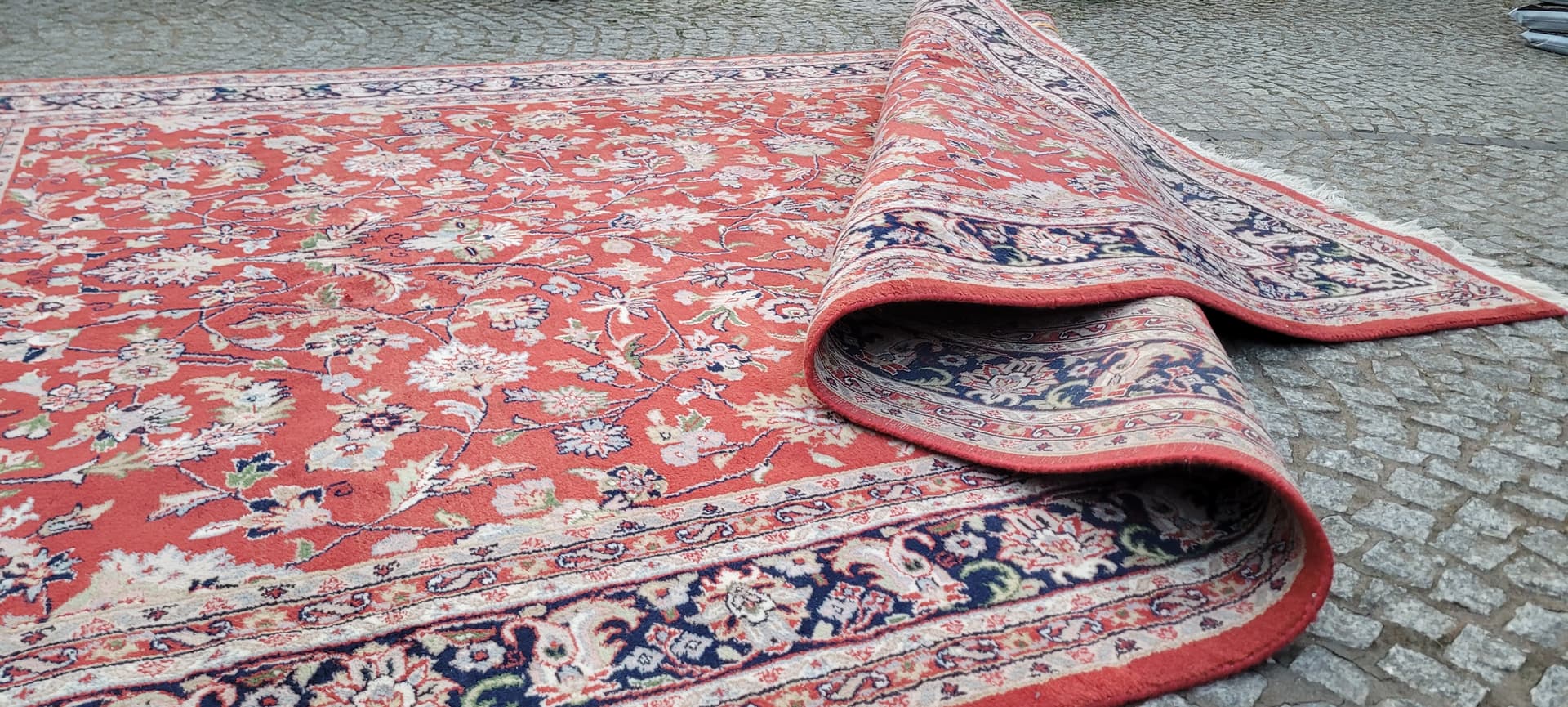 Dywan Indo Keshan 240x365 cm, czerwony, wełna bawełna, Indie - 297422