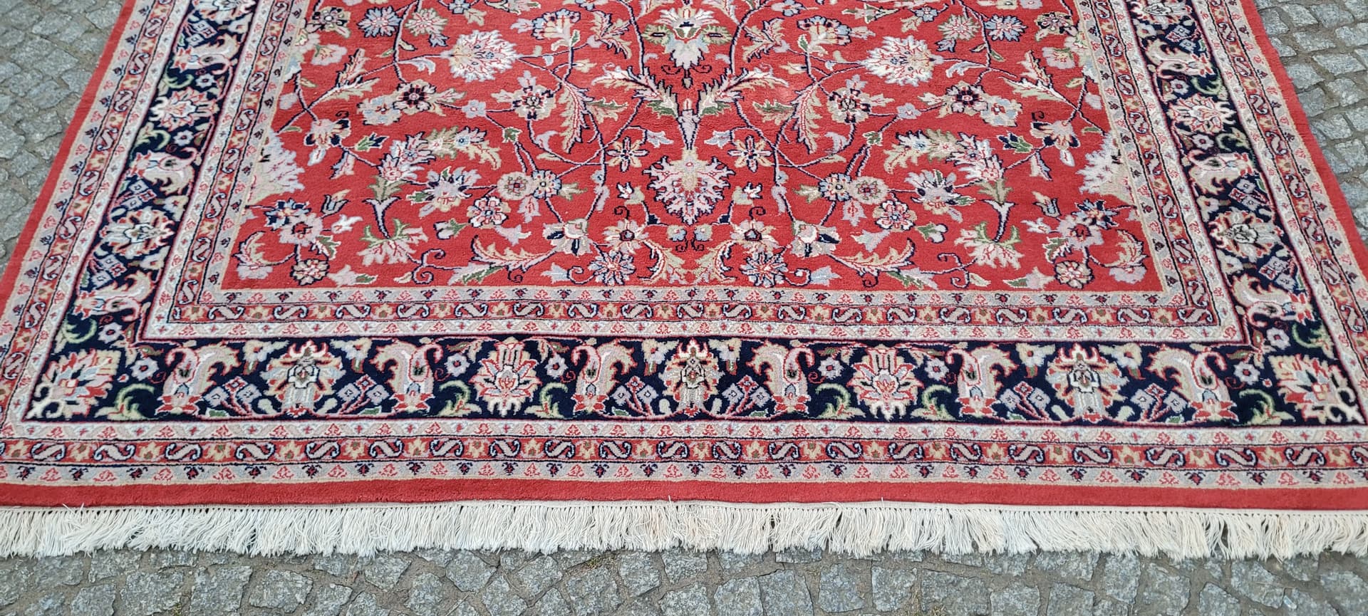 Dywan Indo Keshan 240x365 cm, czerwony, wełna bawełna, Indie - 297429