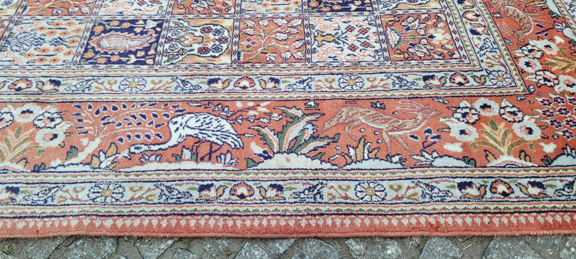 Dywan Moud, 305x195 cm, czerwony, wełna jedwab, Iran, lata 80. - 297459