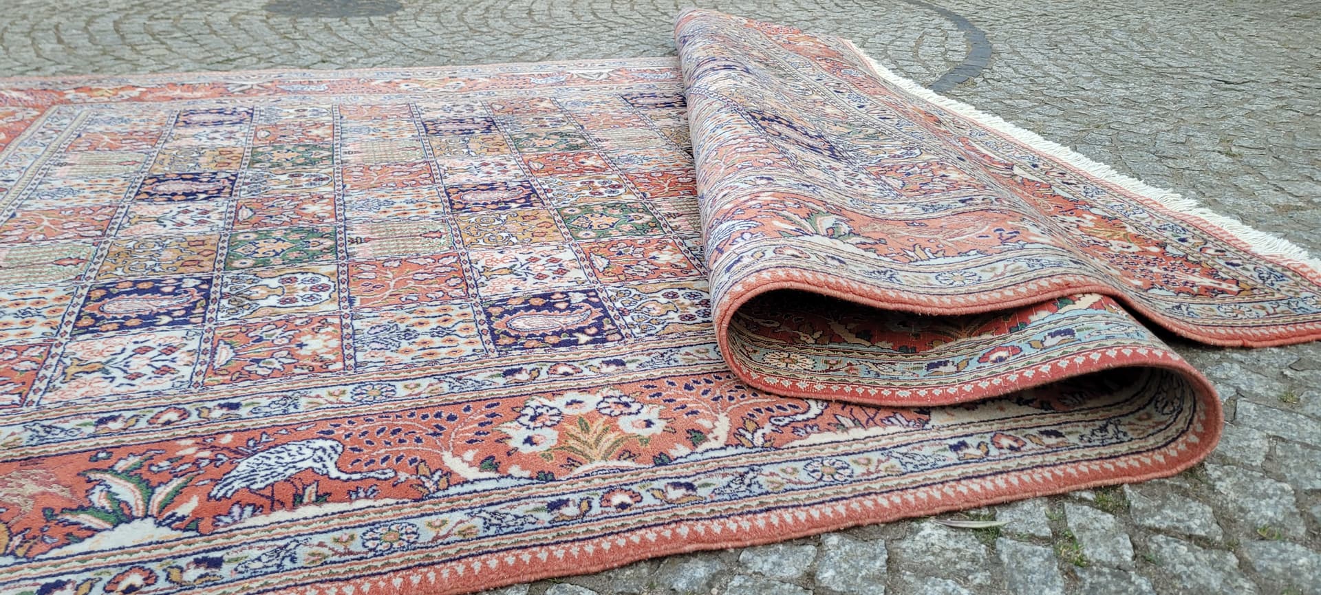 Dywan Moud, 305x195 cm, czerwony, wełna jedwab, Iran, lata 80. - 297460