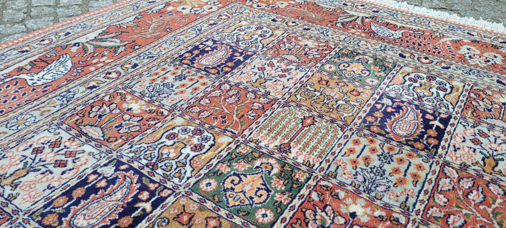 Dywan Moud, 305x195 cm, czerwony, wełna jedwab, Iran, lata 80. - 297461