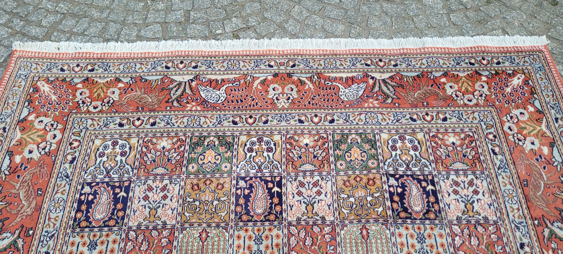 Dywan Moud, 305x195 cm, czerwony, wełna jedwab, Iran, lata 80. - 297466