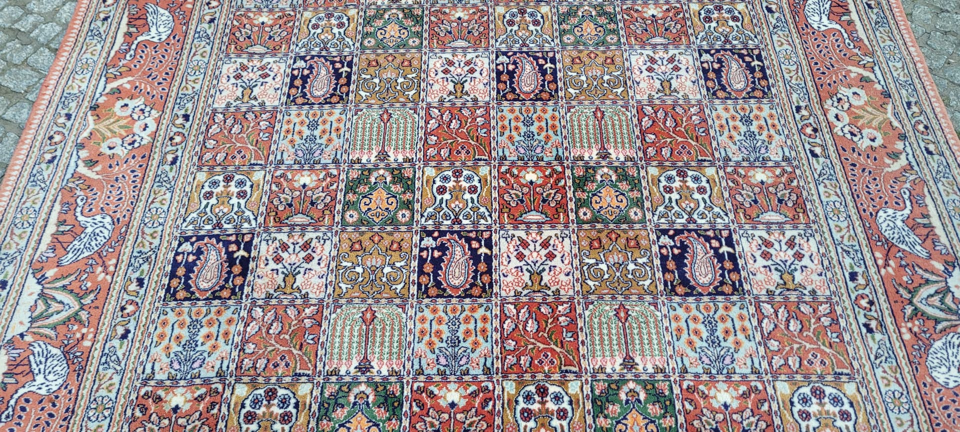 Dywan Moud, 305x195 cm, czerwony, wełna jedwab, Iran, lata 80. - 297471