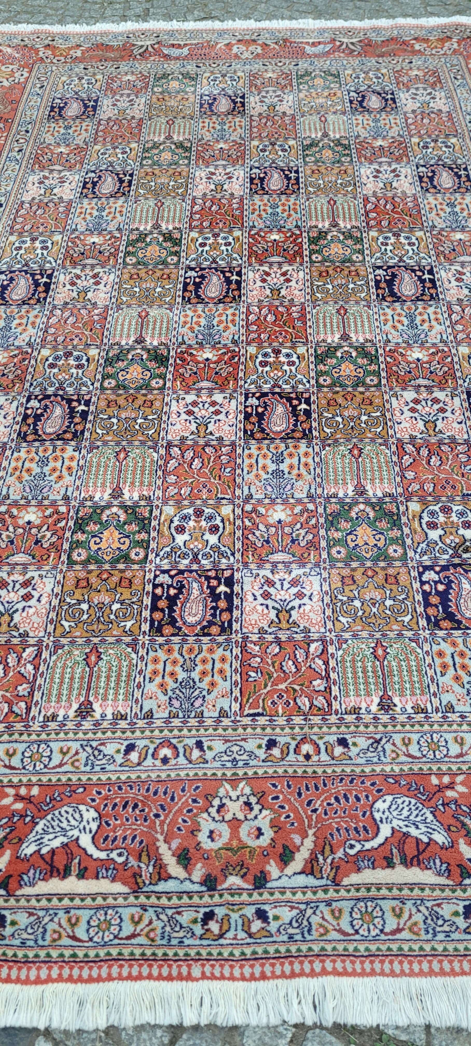 Dywan Moud, 305x195 cm, czerwony, wełna jedwab, Iran, lata 80. - 297465