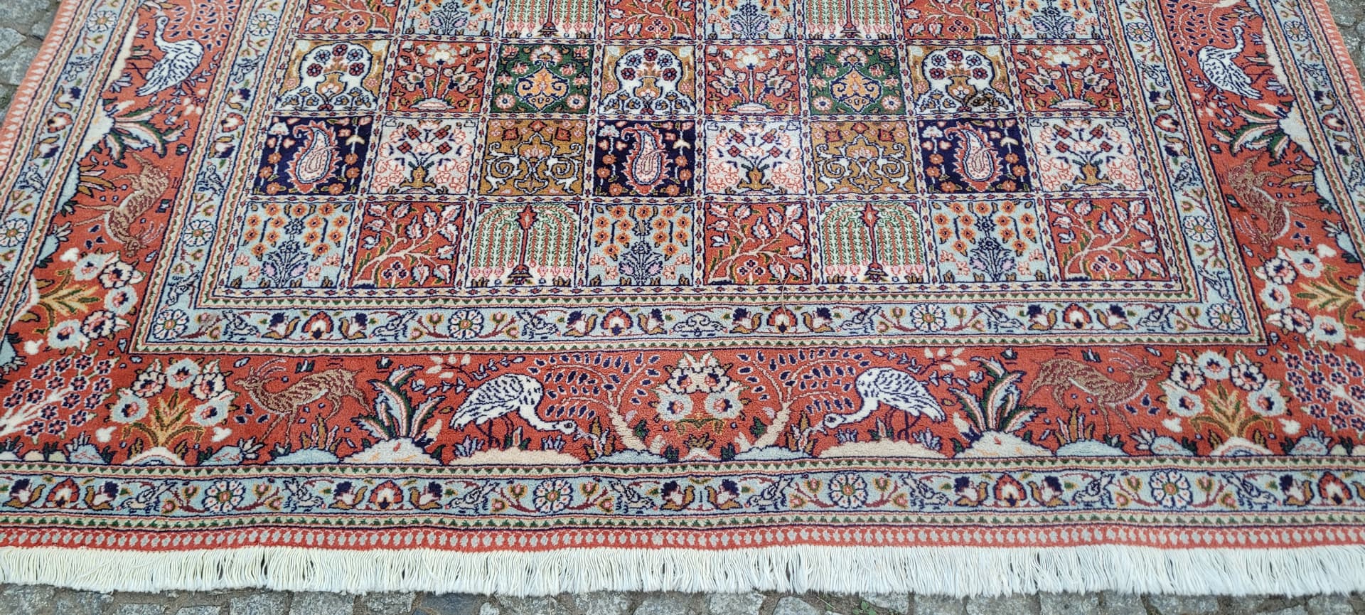 Dywan Moud, 305x195 cm, czerwony, wełna jedwab, Iran, lata 80. - 297470