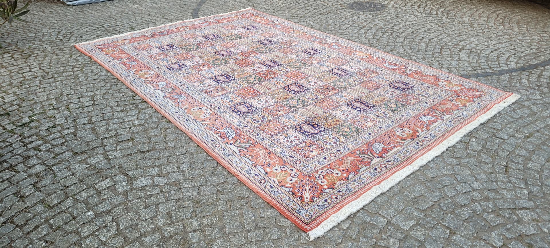 Dywan Moud, 305x195 cm, czerwony, wełna jedwab, Iran, lata 80. - 297469