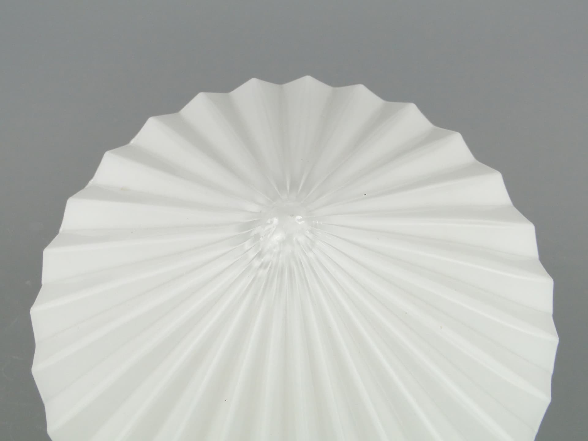 Ceiling Flush Mount Art Deco, white glass, gold brass, Poland, 1940s. - 297558