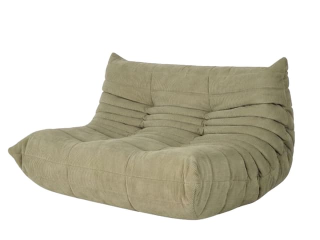 Sofa Togo dwuosobowa, cord sage green - WYMIARY