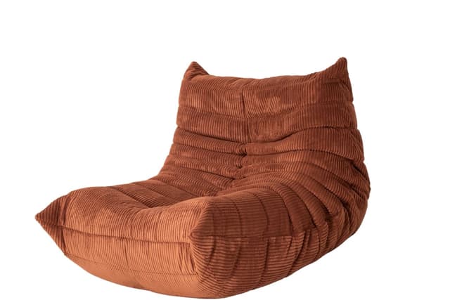 Fotel wypoczynkowy Togo, cord umber - WYMIARY