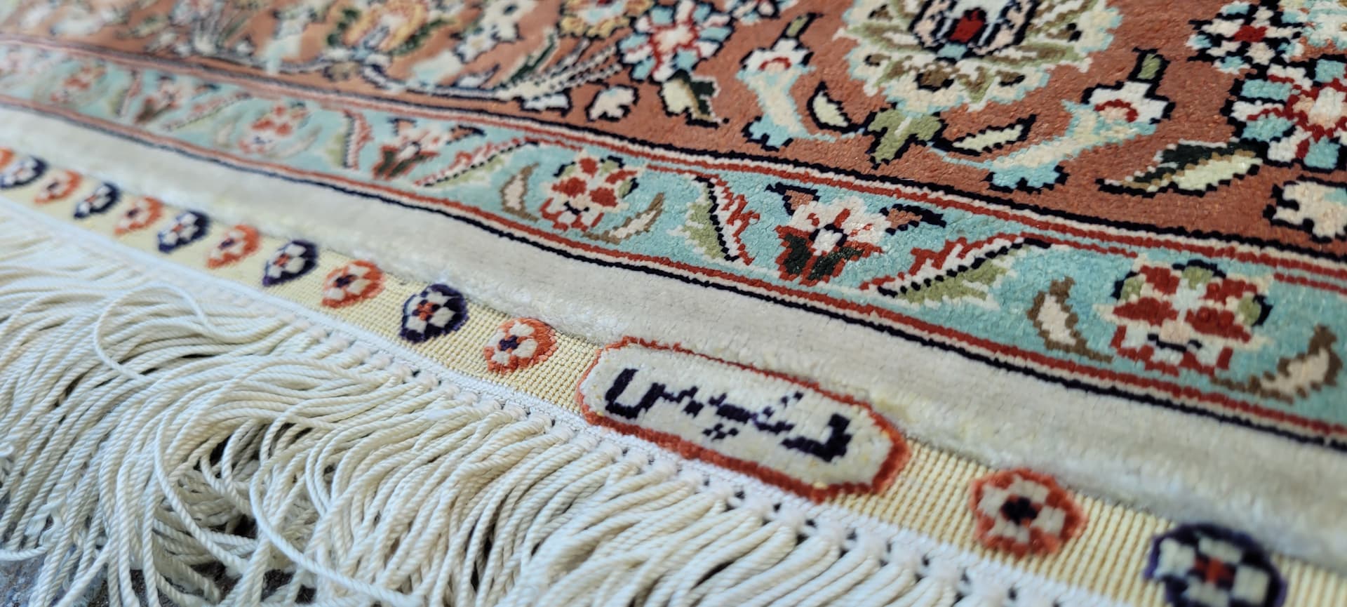 Dywan Ghom, 102x64 cm, jedwab beżowy, Iran - 297847