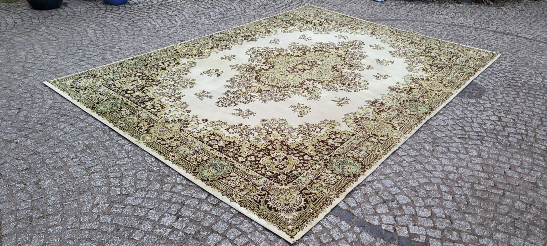 Dywan perski, kremowy beż, wełna, 250x350 cm - 297873