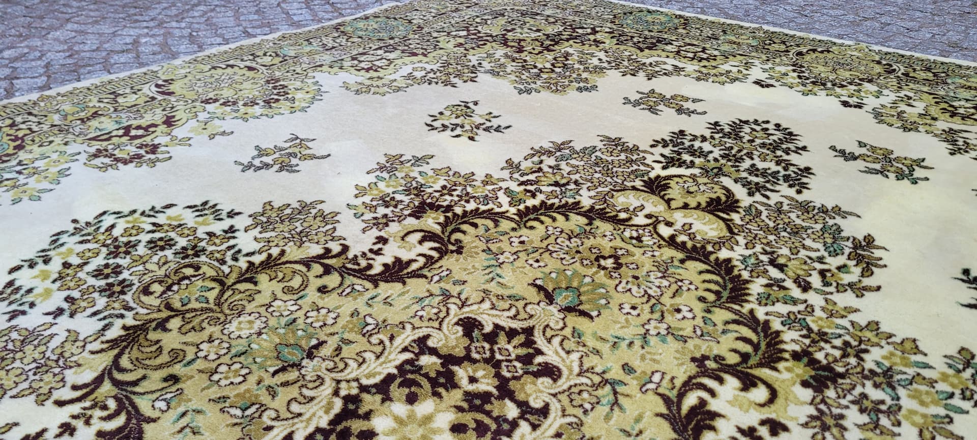 Dywan perski, kremowy beż, wełna, 250x350 cm - 297864