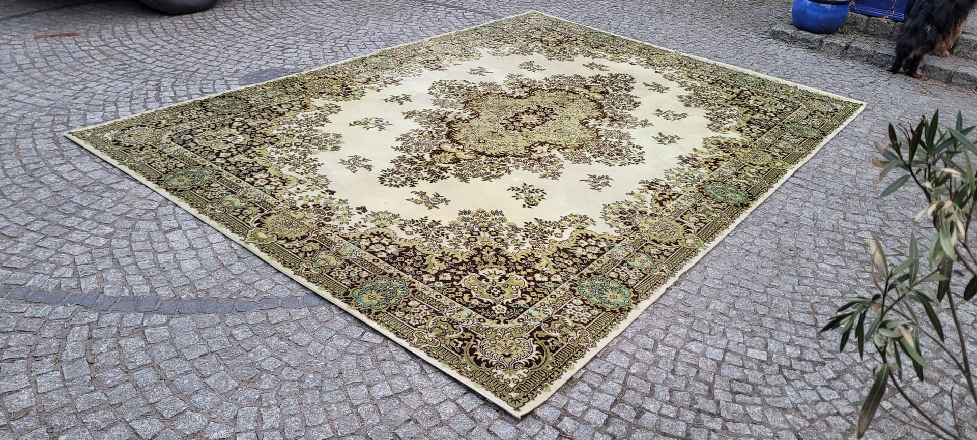 Dywan perski, kremowy beż, wełna, 250x350 cm - 297871