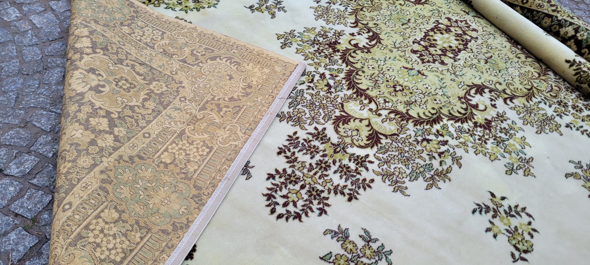 Dywan perski, kremowy beż, wełna, 250x350 cm - 297868