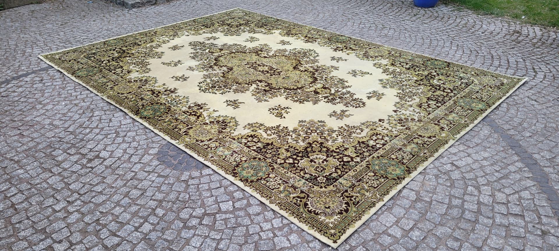 Dywan perski, kremowy beż, wełna, 250x350 cm - 297872