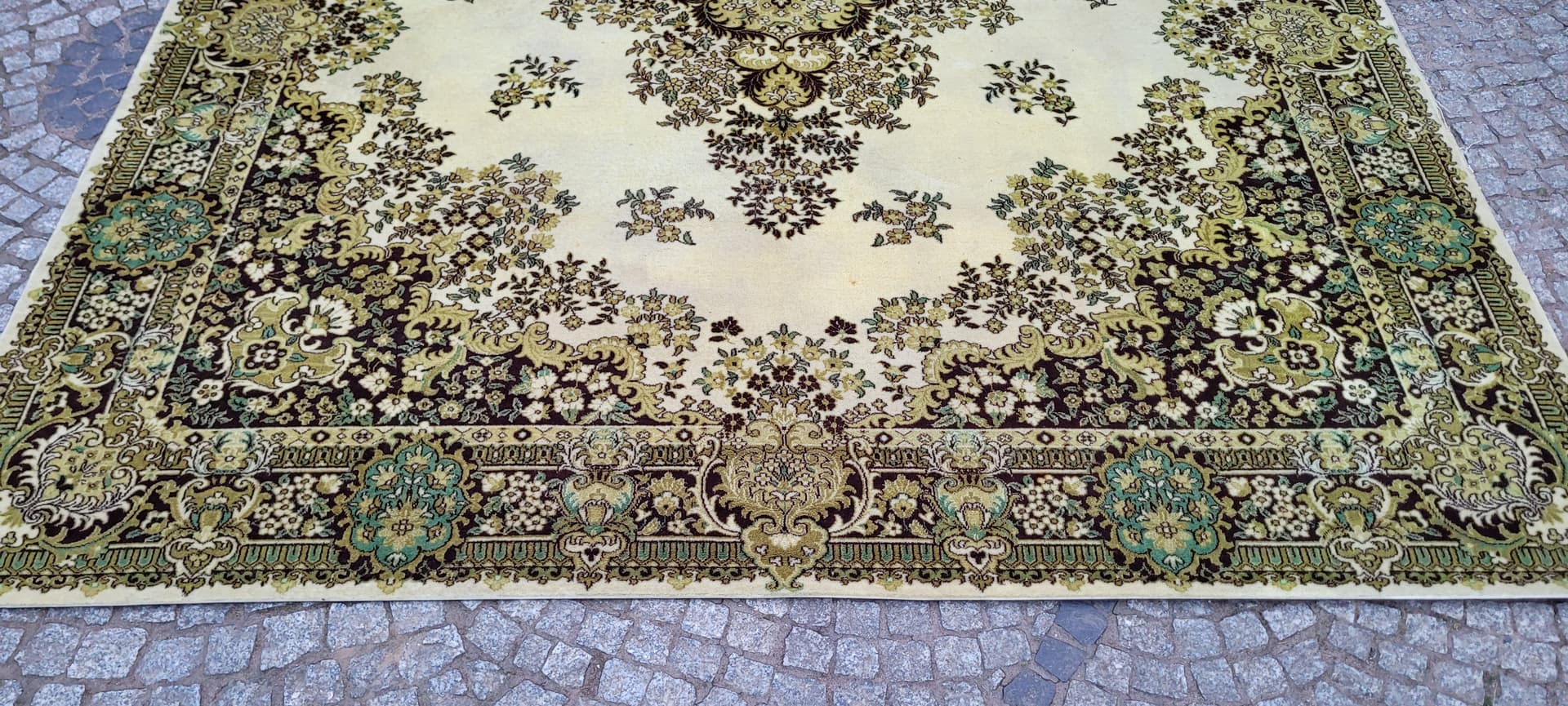 Dywan perski, kremowy beż, wełna, 250x350 cm - 297874