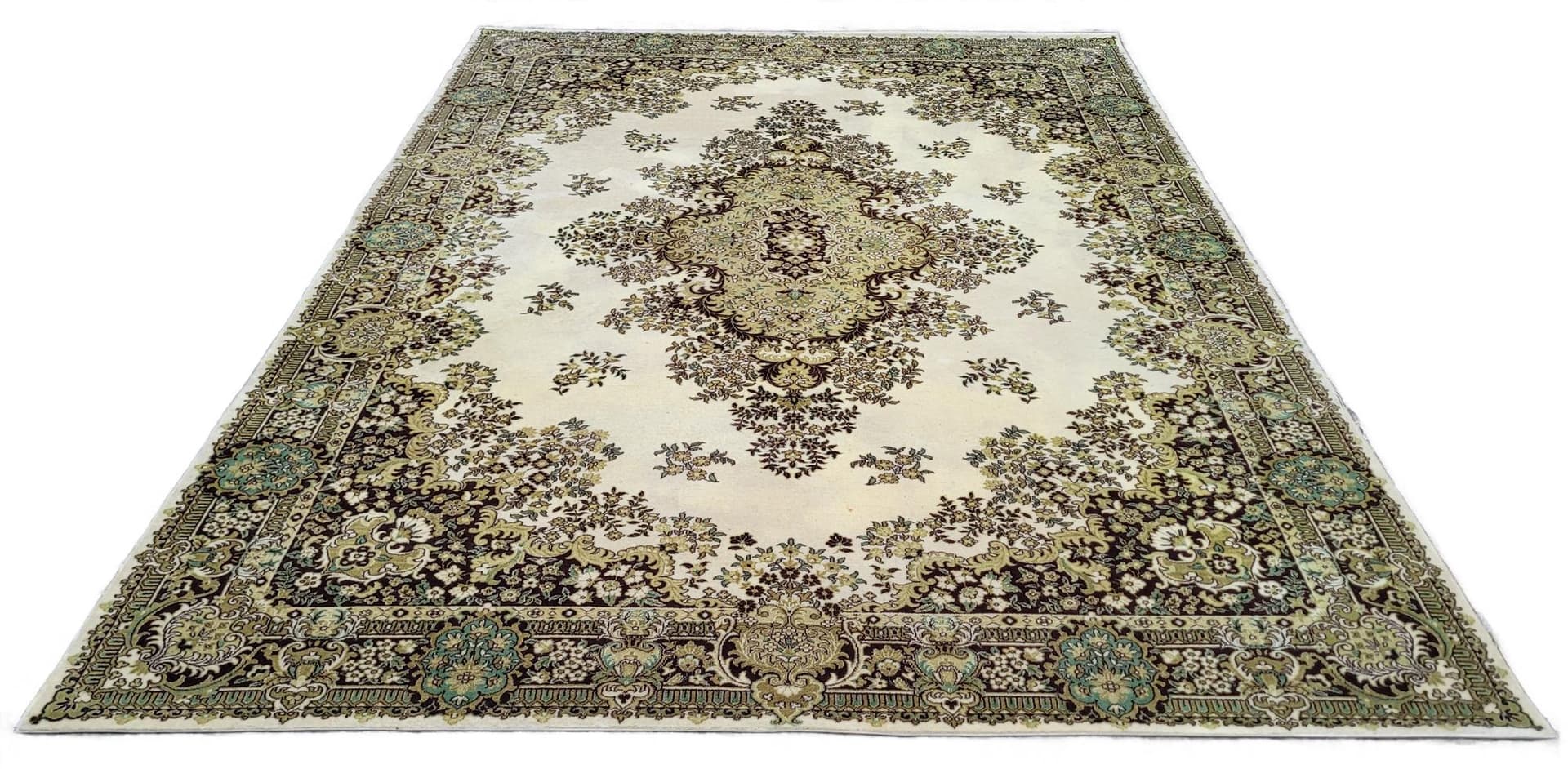 Dywan perski, kremowy beż, wełna, 250x350 cm