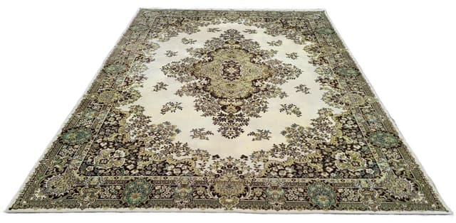 Dywan perski, kremowy beż, wełna, 250x350 cm - WYMIARY