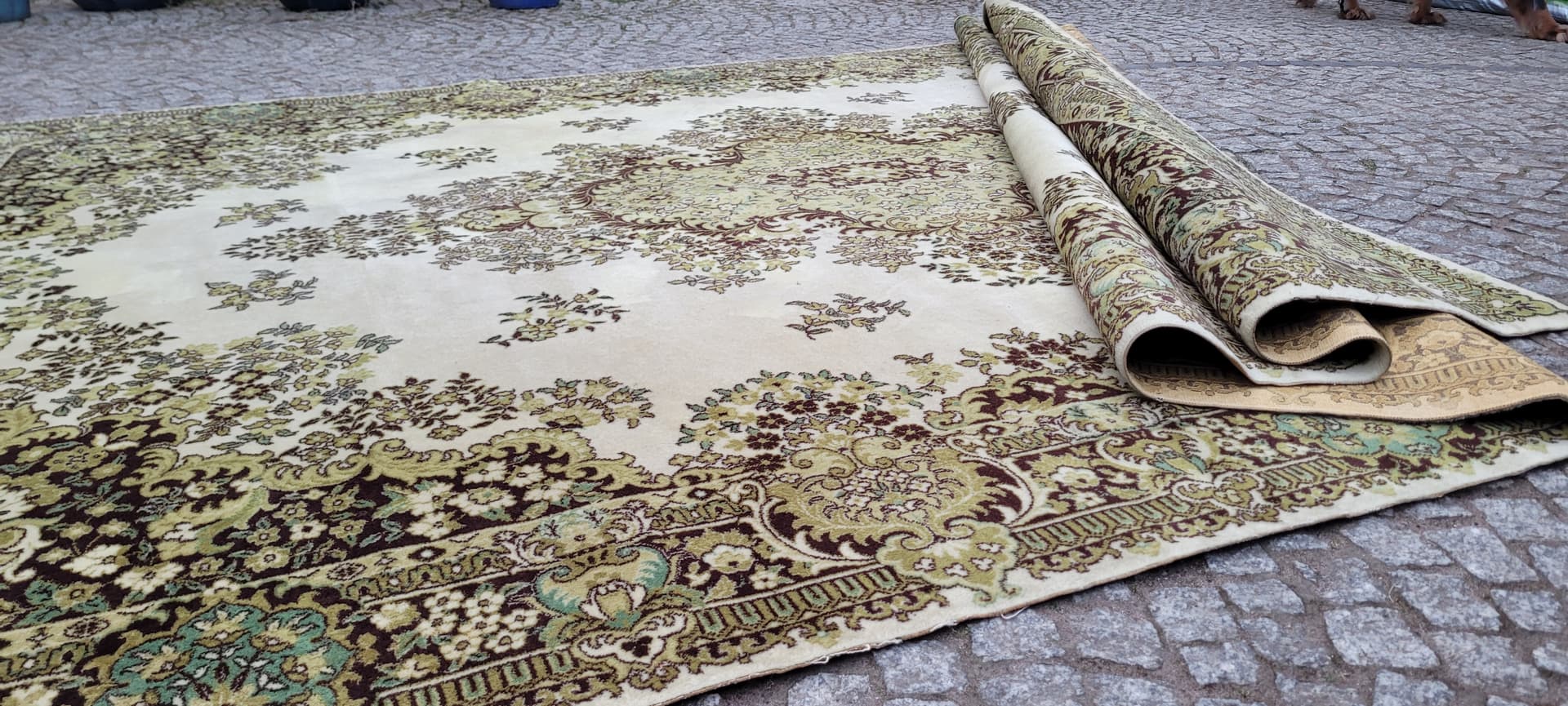 Dywan perski, kremowy beż, wełna, 250x350 cm - 297866