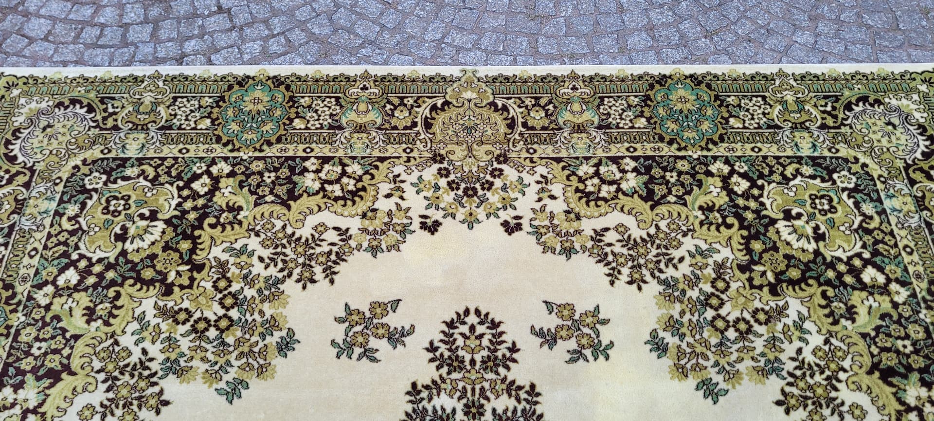 Dywan perski, kremowy beż, wełna, 250x350 cm - 297870