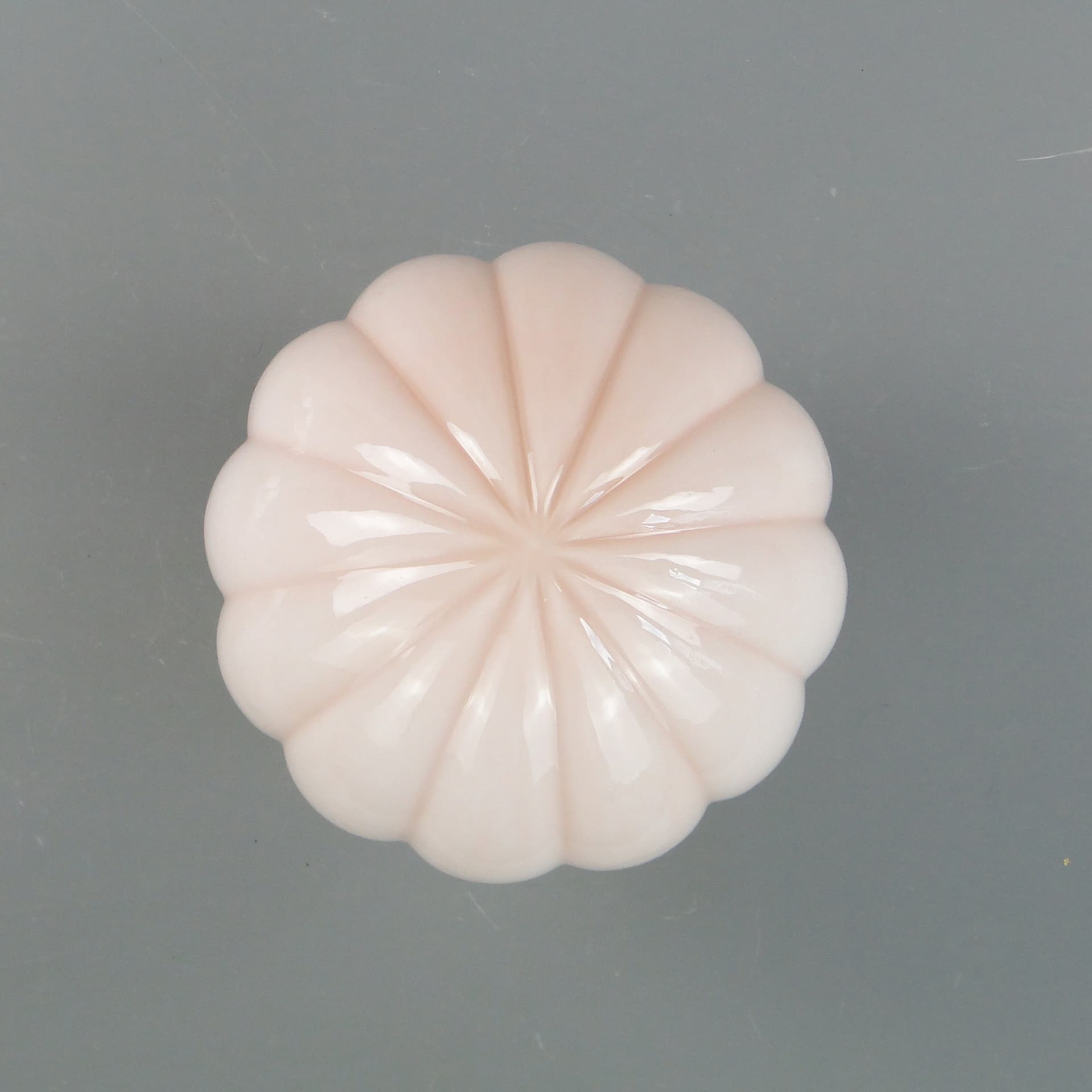 Eclectic Ceiling Light, pink glass, brass, Poland, 1930s - 297916