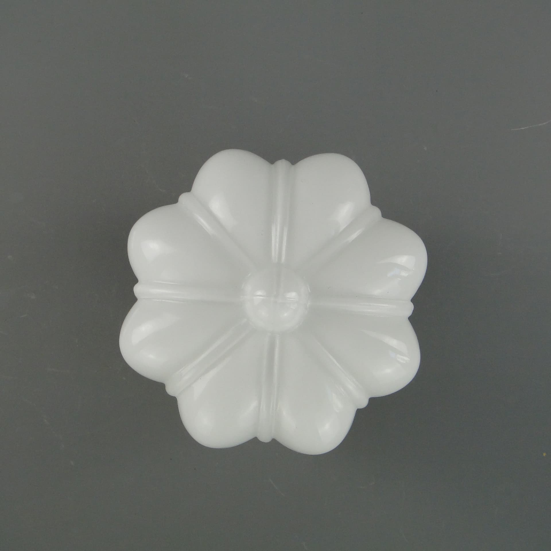 Eclectic Ceiling Lamp, silver brass, white glass, Poland, 1930s - 297932