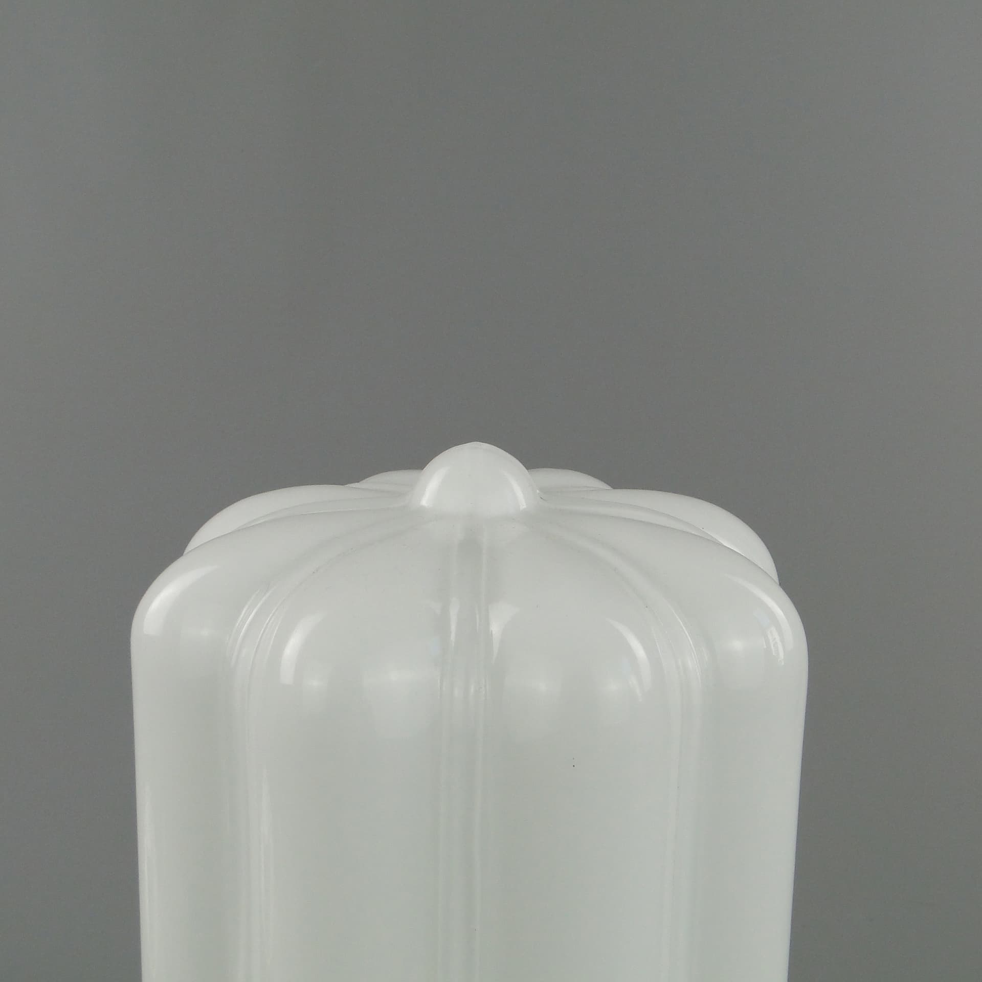 Eclectic Ceiling Lamp, silver brass, white glass, Poland, 1930s - 297933