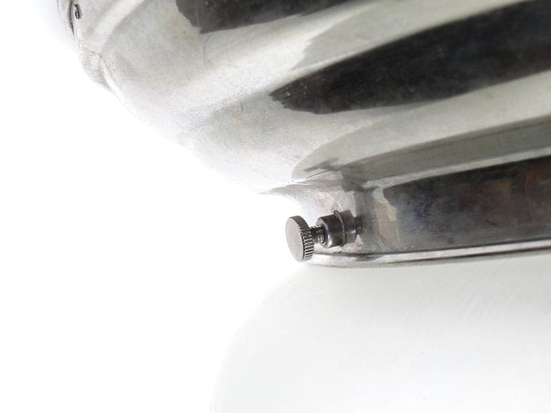 Ceiling Flush Mount Eclectic, white glass, silver chrome, Poland, 1980s. - 297939