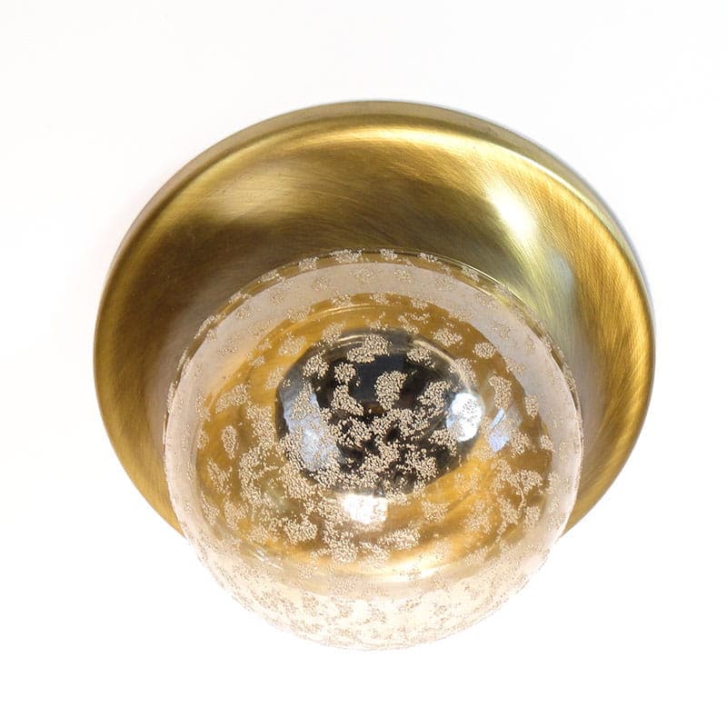 Ceiling flush mount, mid-century modern, brass, transparent glass, Germany, 1960s. - 297967