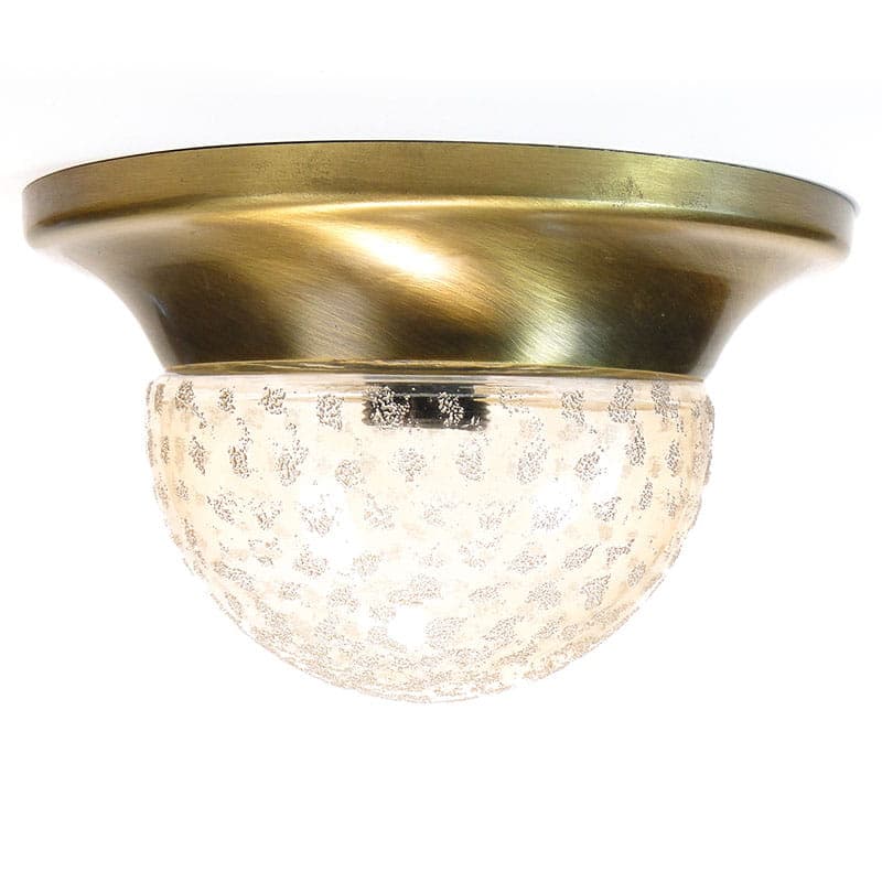 Ceiling flush mount, mid-century modern, gold brass, transparent glass, Germany, 1960s. - 297975