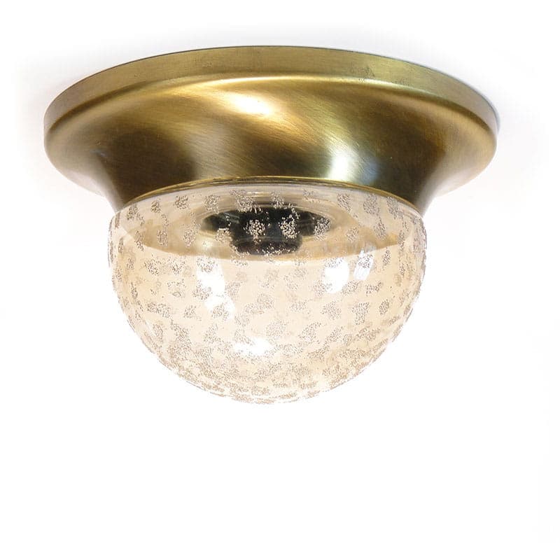 Ceiling flush mount, mid-century modern, gold brass, transparent glass, Germany, 1960s. - 297973
