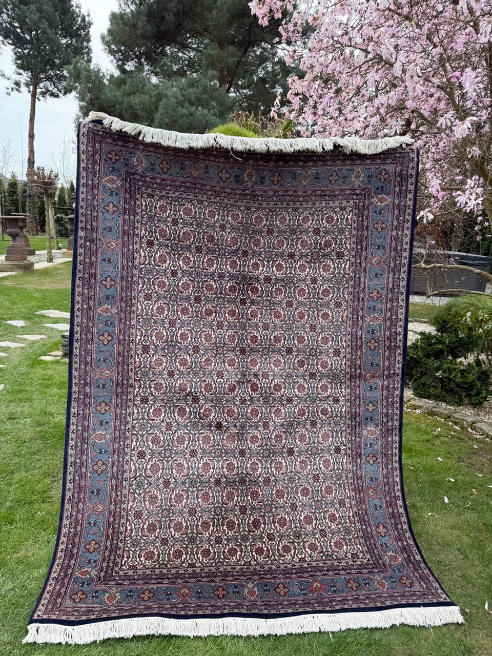 Dywan Indo Bidjar, czerwony, wełna, Indie, 250x165 cm - 298029