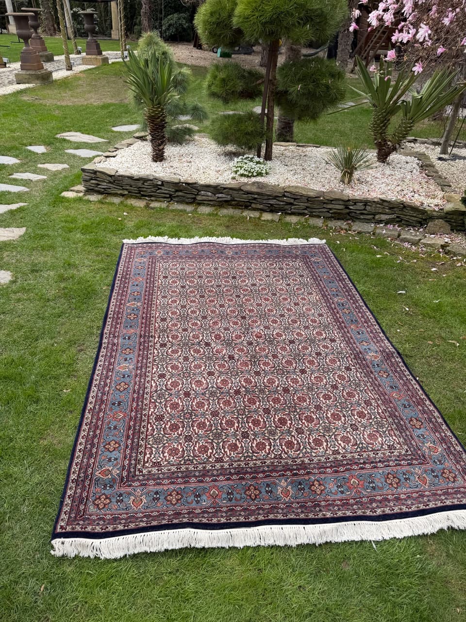 Dywan Indo Bidjar, czerwony, wełna, Indie, 250x165 cm - 298035