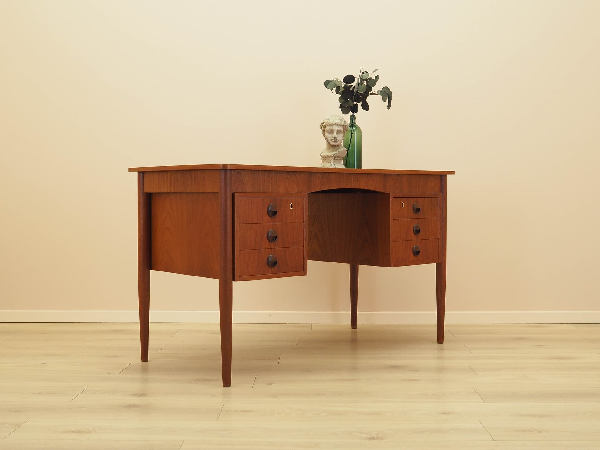 Biurko, brązowy, teak, drewno, Dania, lata 70. - 298063