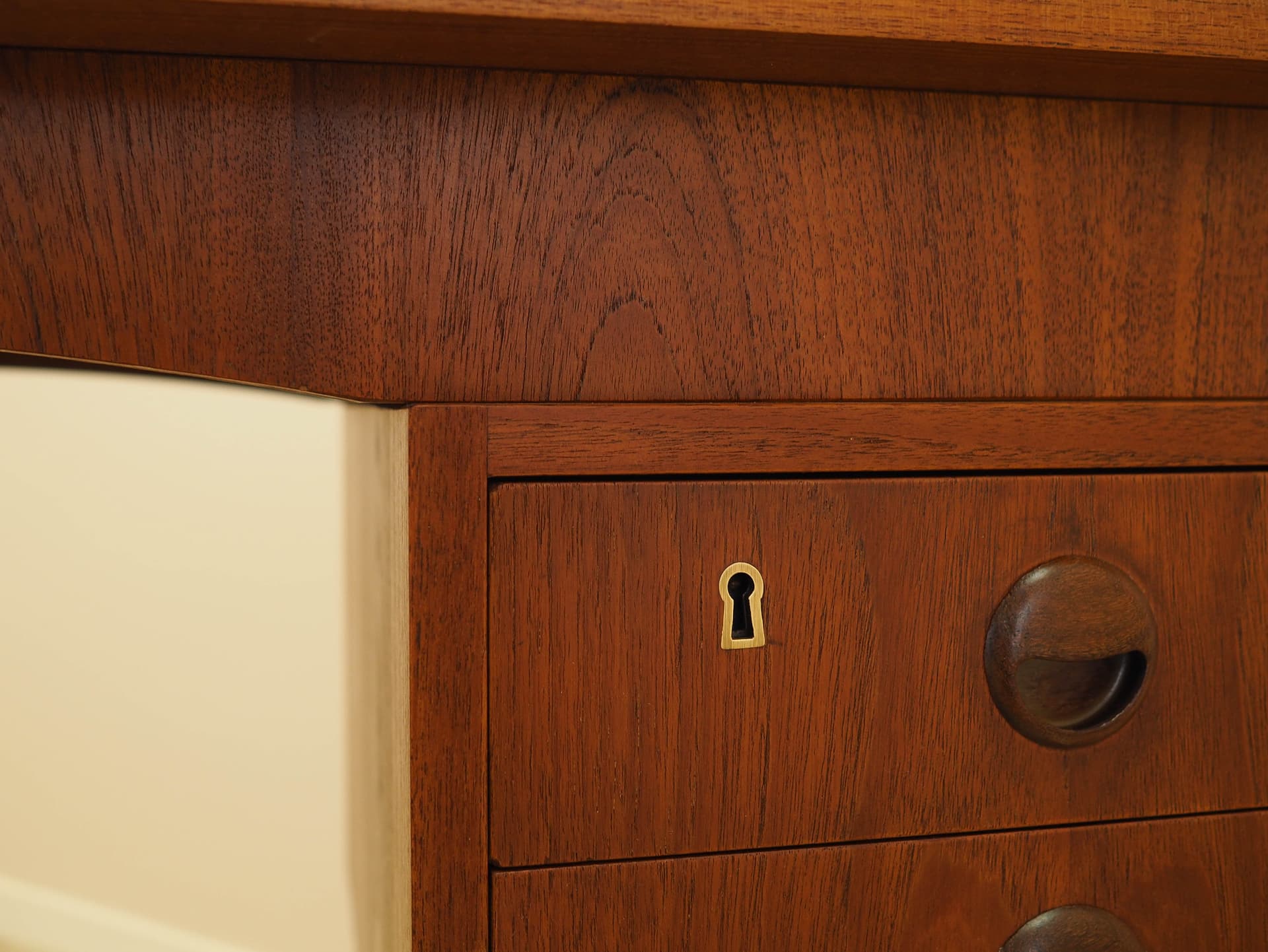 Biurko, brązowy, teak, drewno, Dania, lata 70. - 298068