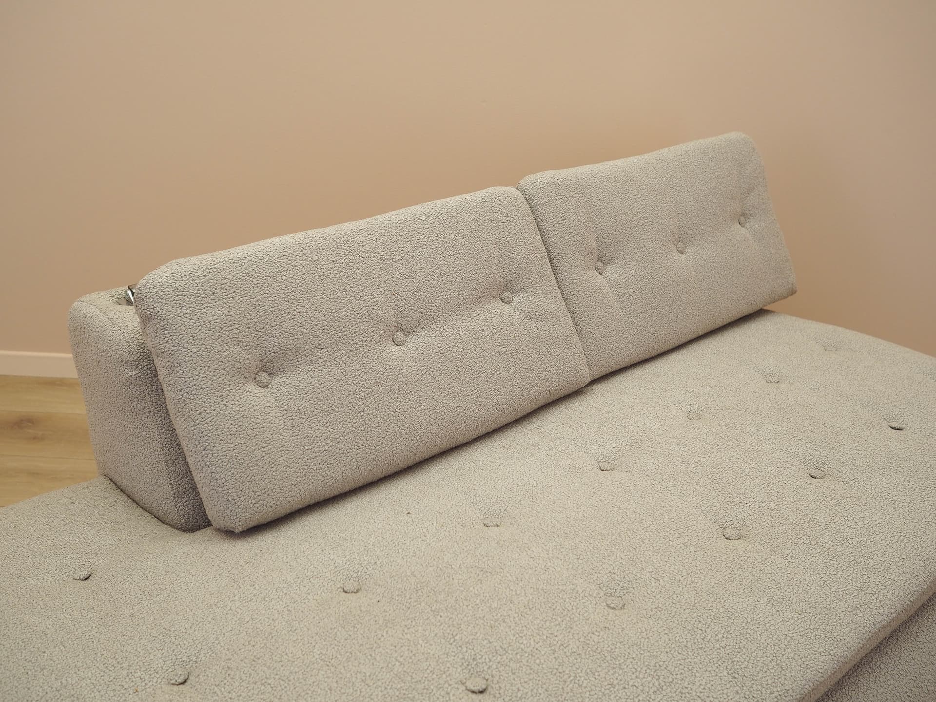 Sofa, beżowa, tkanina, metal, Włochy, lata 80. - 298083