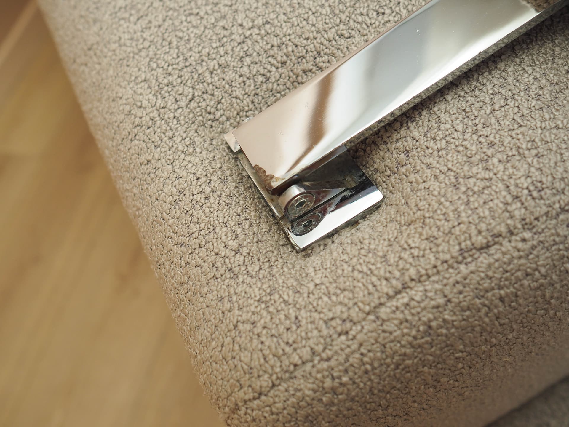 Sofa, beżowa, tkanina, metal, Włochy, lata 80. - 298078