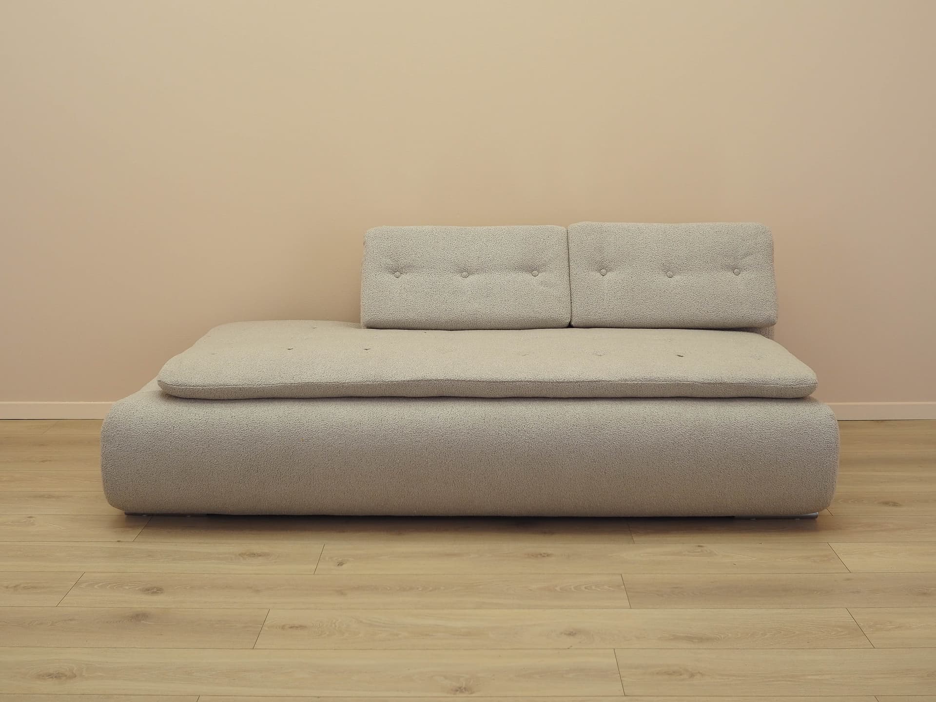 Sofa, beżowa, tkanina, metal, Włochy, lata 80. - 298071