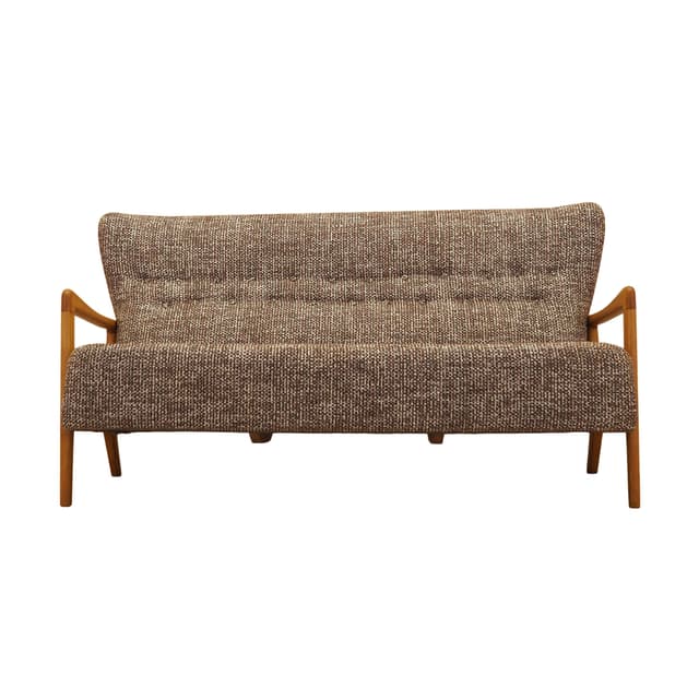 Sofa, brązowa tkanina, buk, Fritz Hansen, Dania, lata 60. - WYMIARY